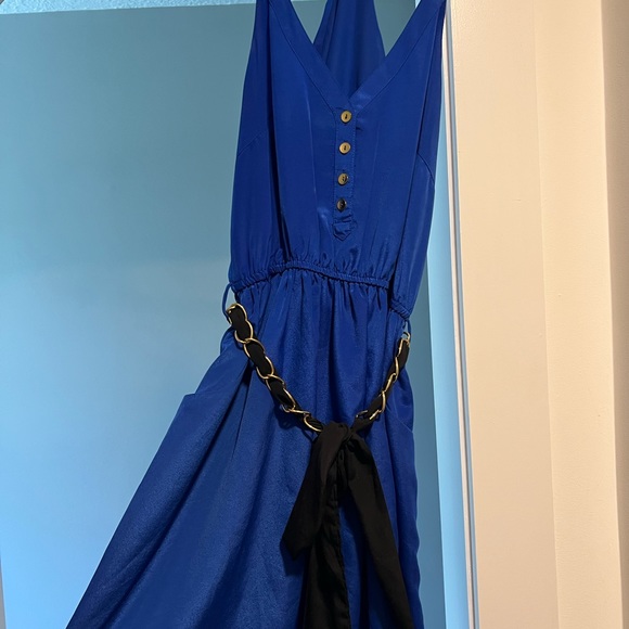 Royal blue dress with belt - Picture 2 of 3